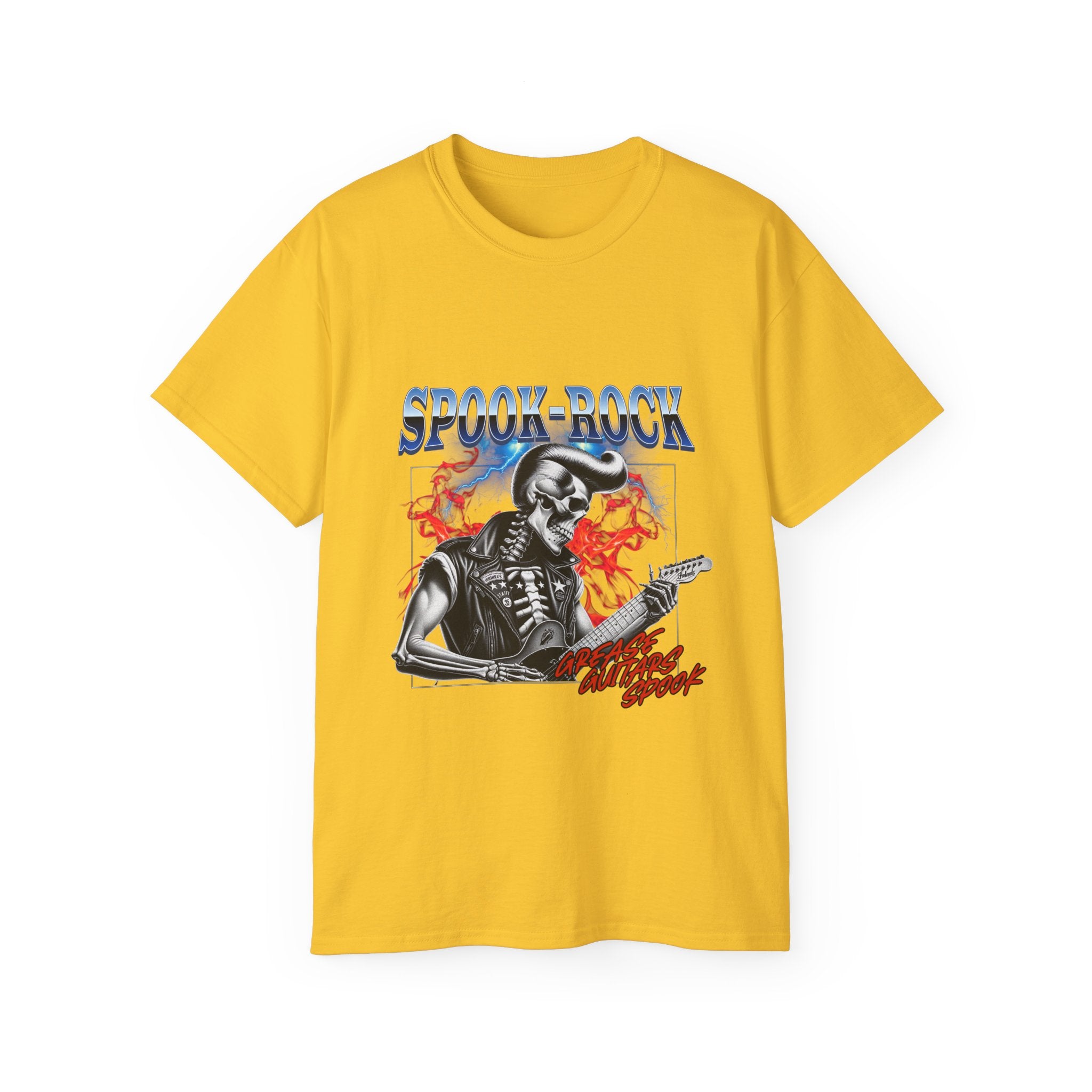 Spook-Rock - Unisex Cotton Tee (Front) - Damned Threads